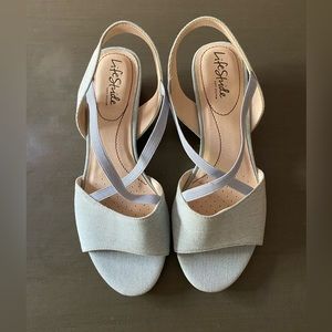 Life stride soft system small wedge denim shoe